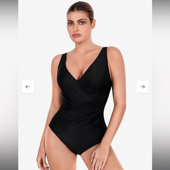 POPILUSH The Shapewear Slimming Tummy control Swimsuit Deep-V Neck One-Piece NWT - Picture 2 of 10